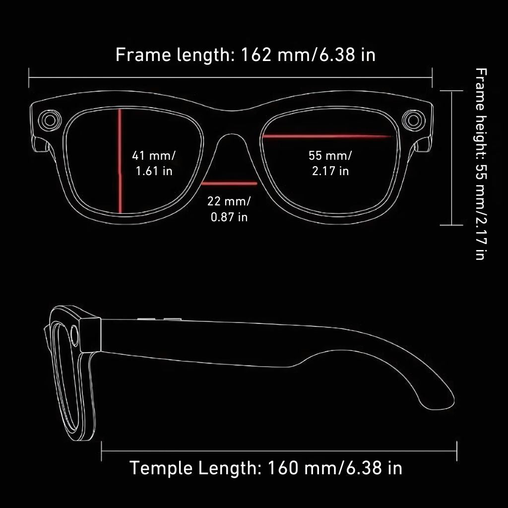 VisionX Lunettes Intelligentes – Lunettes Élégantes avec Caméra et Audio