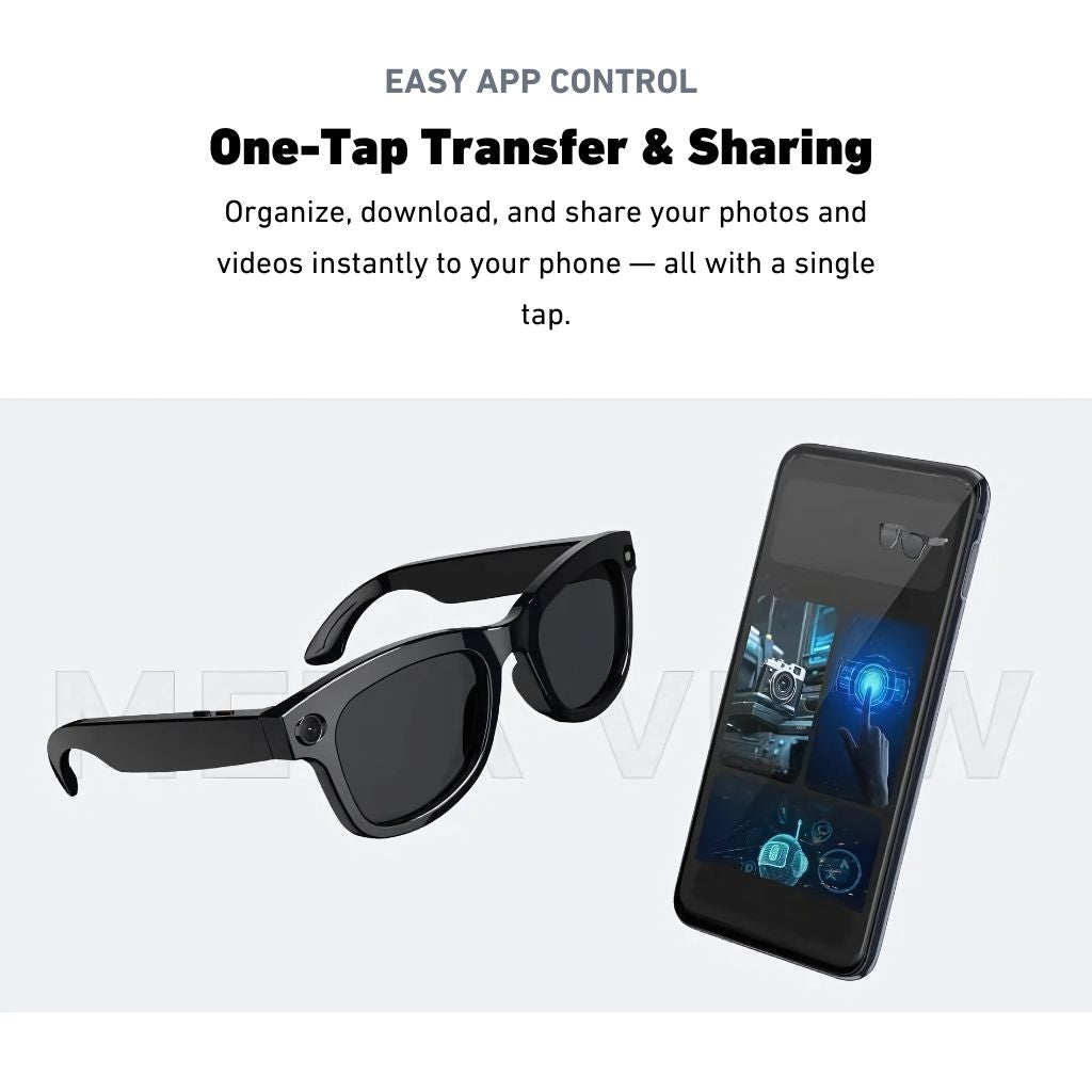 VisionX Lunettes Intelligentes – Lunettes Élégantes avec Caméra et Audio