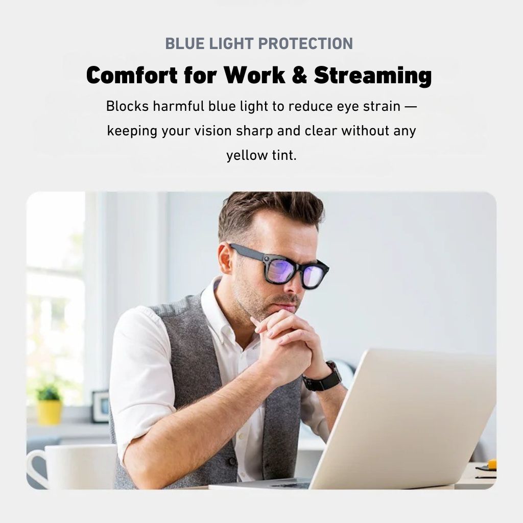 VisionX Lunettes Intelligentes – Lunettes Élégantes avec Caméra et Audio