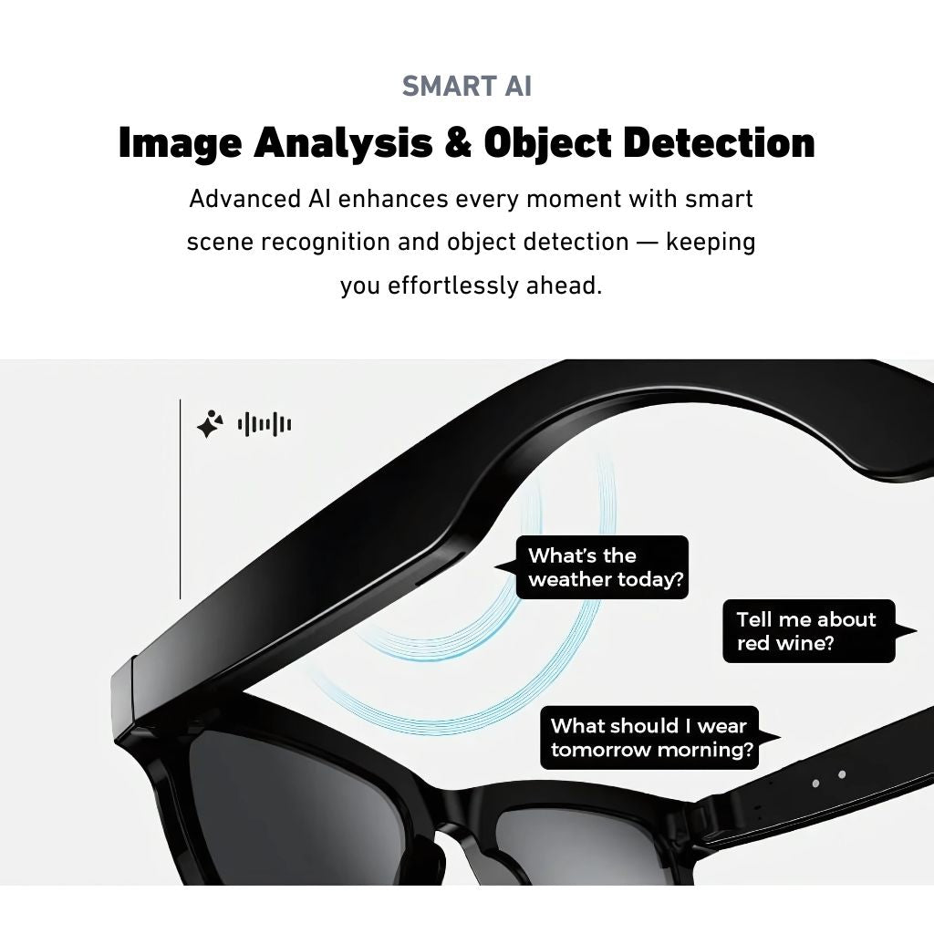 VisionX Lunettes Intelligentes – Lunettes Élégantes avec Caméra et Audio