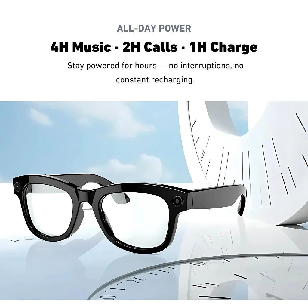 VisionX Lunettes Intelligentes – Lunettes Élégantes avec Caméra et Audio