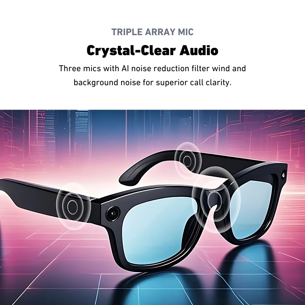VisionX Lunettes Intelligentes – Lunettes Élégantes avec Caméra et Audio