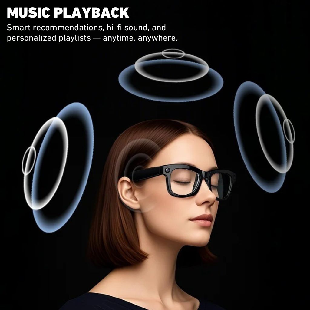 VisionX Lunettes Intelligentes – Lunettes Élégantes avec Caméra et Audio