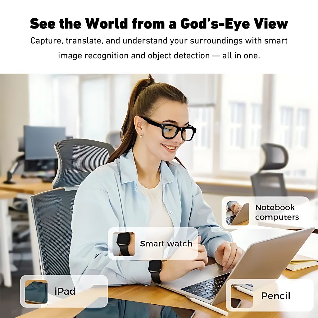 VisionX Lunettes Intelligentes – Lunettes Élégantes avec Caméra et Audio