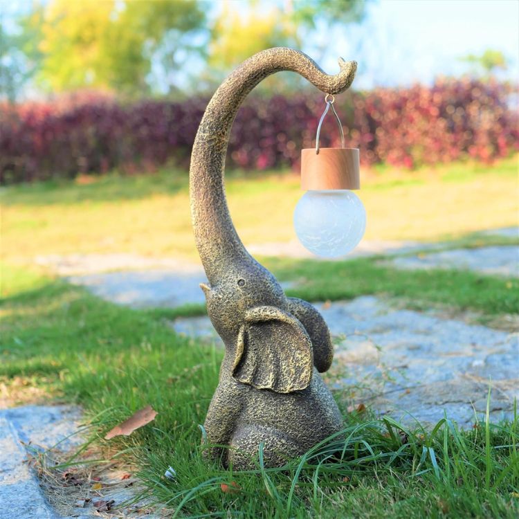 Lampe Éléphant en Cuivre Solaire