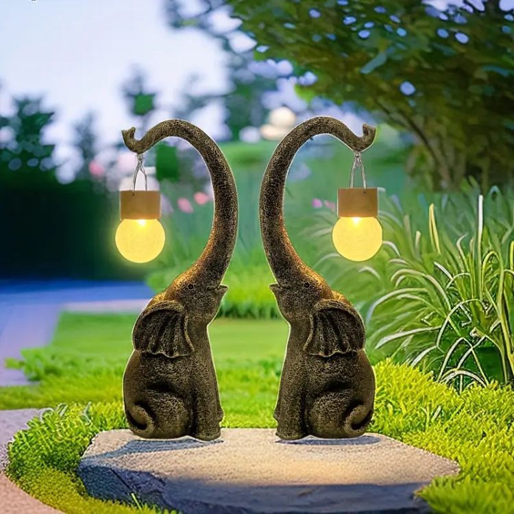 Lampe Éléphant en Cuivre Solaire
