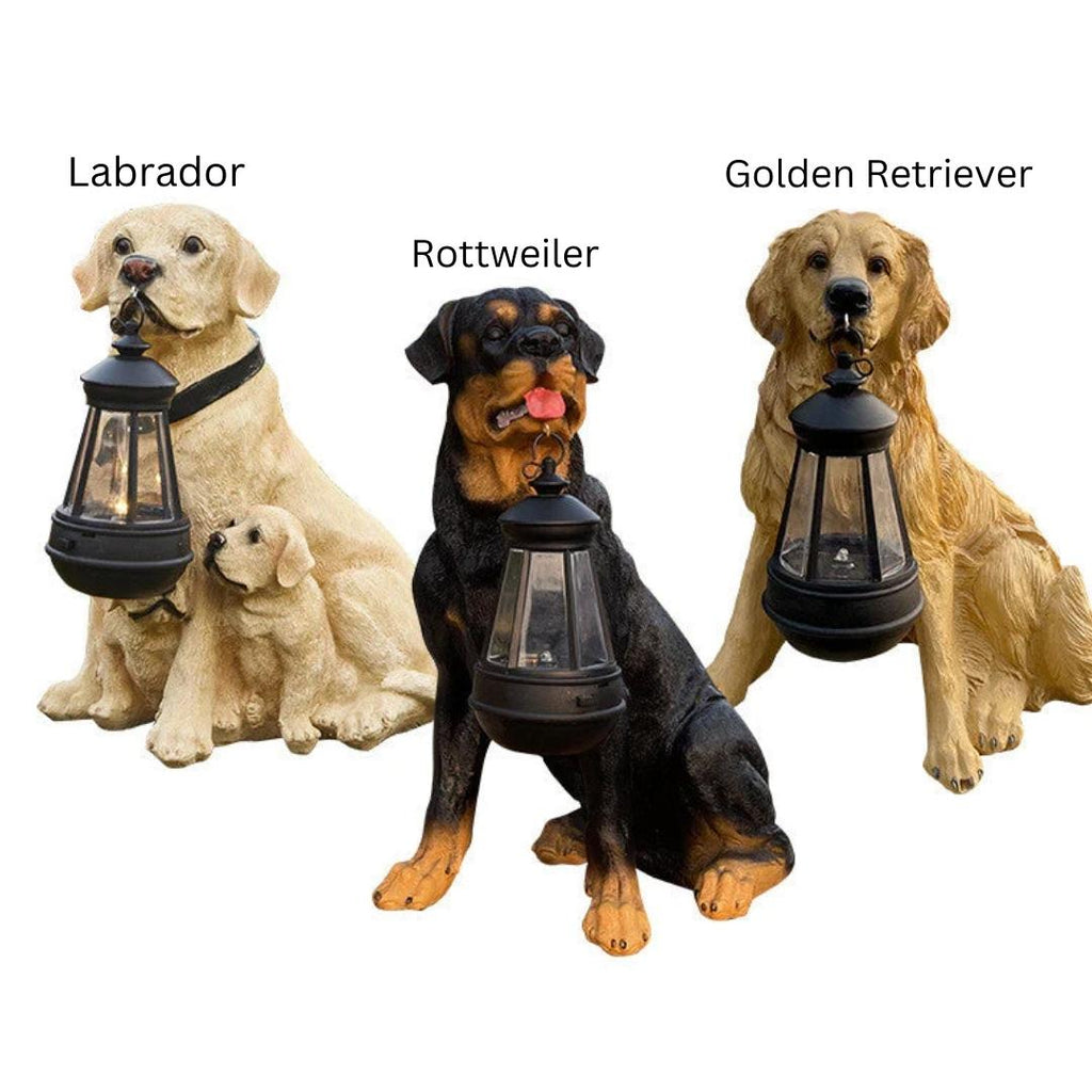 Sculpture de Chien de Jardin à LED Solaire - Décor Extérieur
