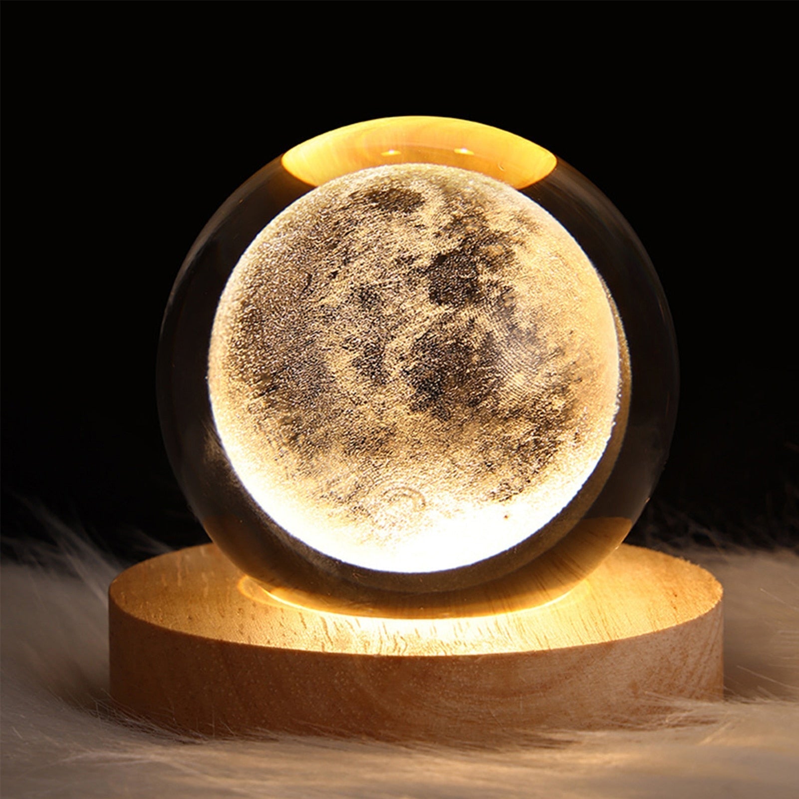 SolarSphere: Lampe d'Ambiance Planète en Cristaux Apaisants