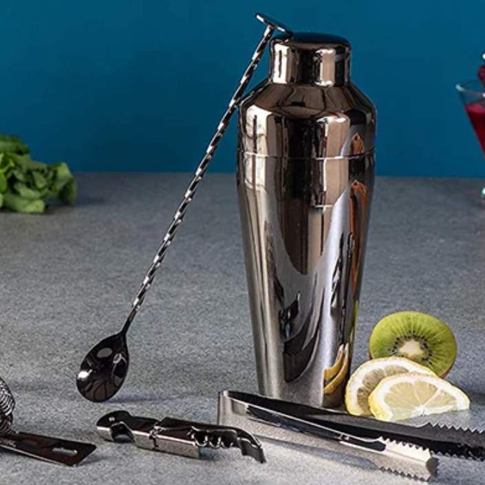 Kit de Bar Métallique de Luxe – Ensemble de Cocktails pour Mixologie
