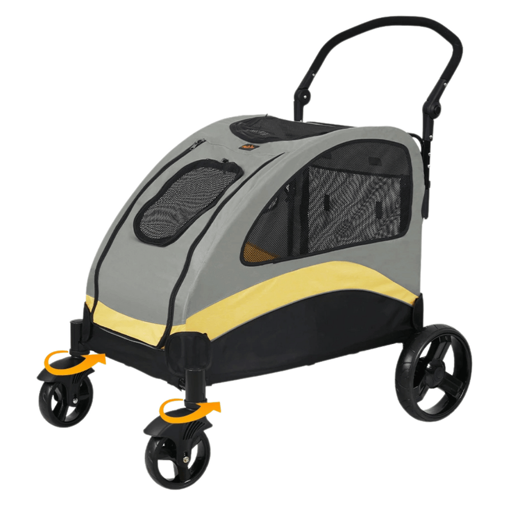 Poussette Spacieuse Pliable à 4 Roues pour Chiens de Grandes Races