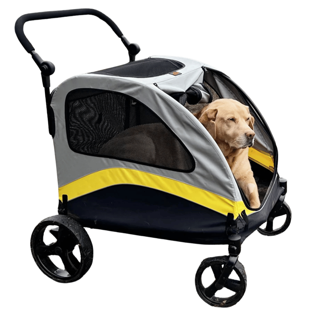 Poussette Spacieuse Pliable à 4 Roues pour Chiens de Grandes Races