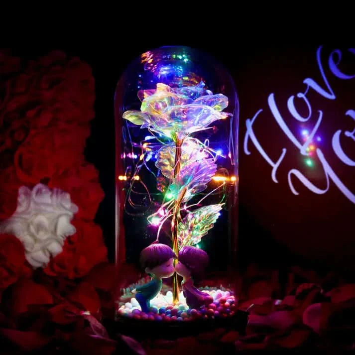 Rose sous cloche – Élégance intemporelle et radieuse
