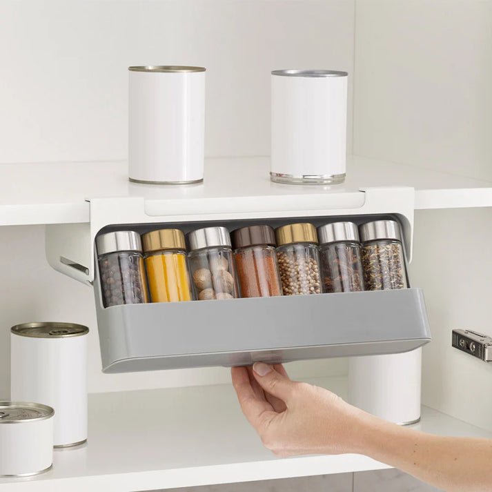 50% de réduction - GlideShelf - Étagère suspendue pour épices avec tiroir facilement extensible - Offre limitée