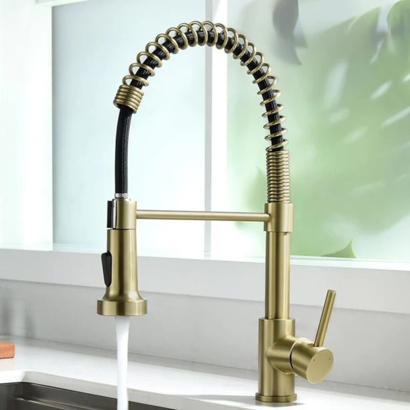 Robinet de cuisine moderne avec tête de douche à ressort extensible