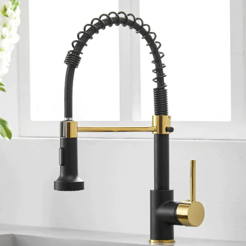 Robinet de cuisine moderne avec tête de douche à ressort extensible