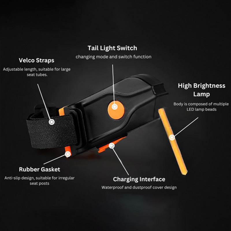 (1+1 Gratuit) Feu arrière LED pour vélo - Sécurisé et visible en route !