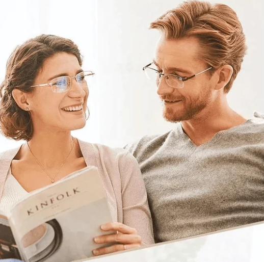 Viselio Lunettes de lecture intelligentes avec verres progressifs | Ultra-légères & filtre de lumière bleue | Pour vision de près et de loin | Monture en titane TR90