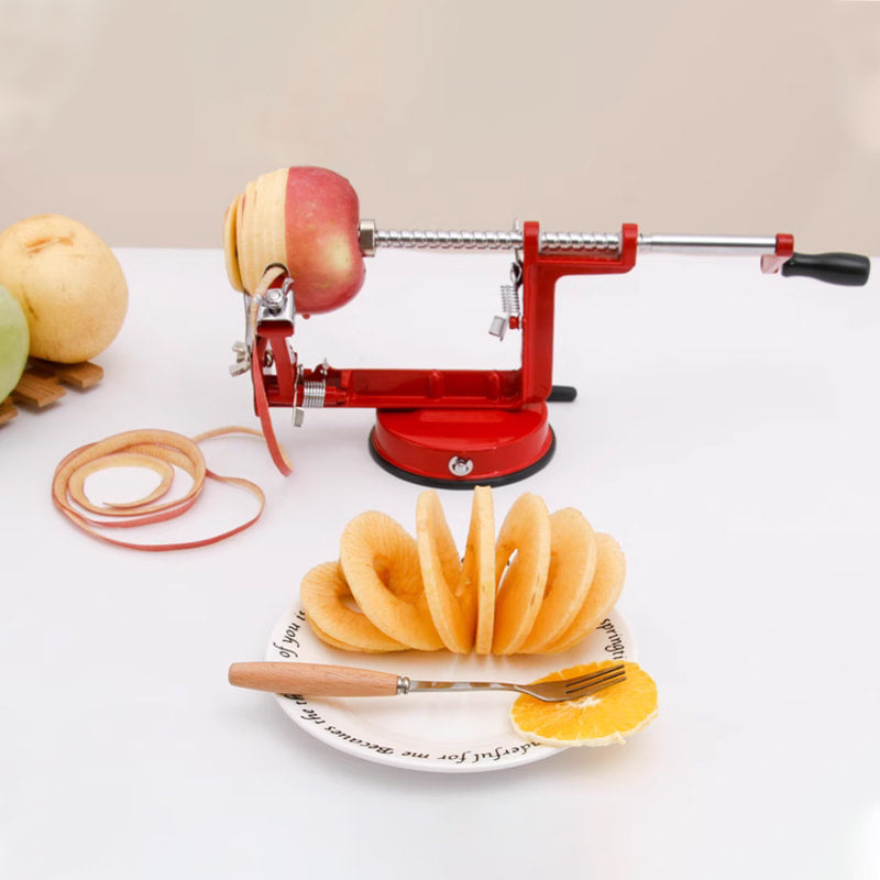 SpiraPeel | Éplucheur à manivelle 3-en-1 pour éplucher, évider et couper