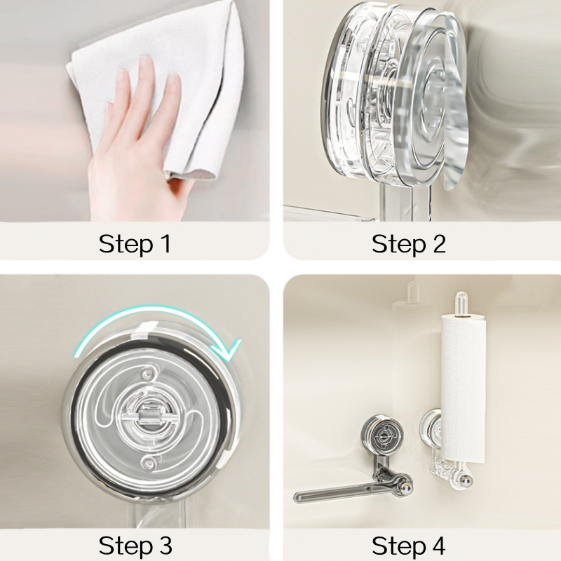 Support de papier toilette multifonctionnel avec ventouse