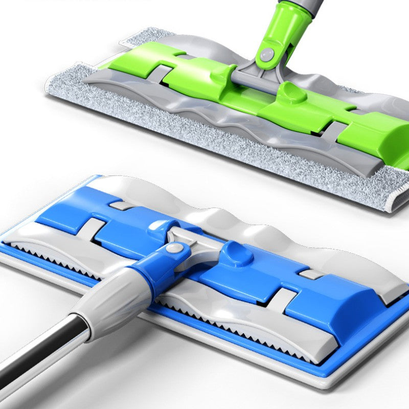 Mopmate™ | Balai plat avec manche en acier inoxydable, avec des lingettes réutilisables et lavables