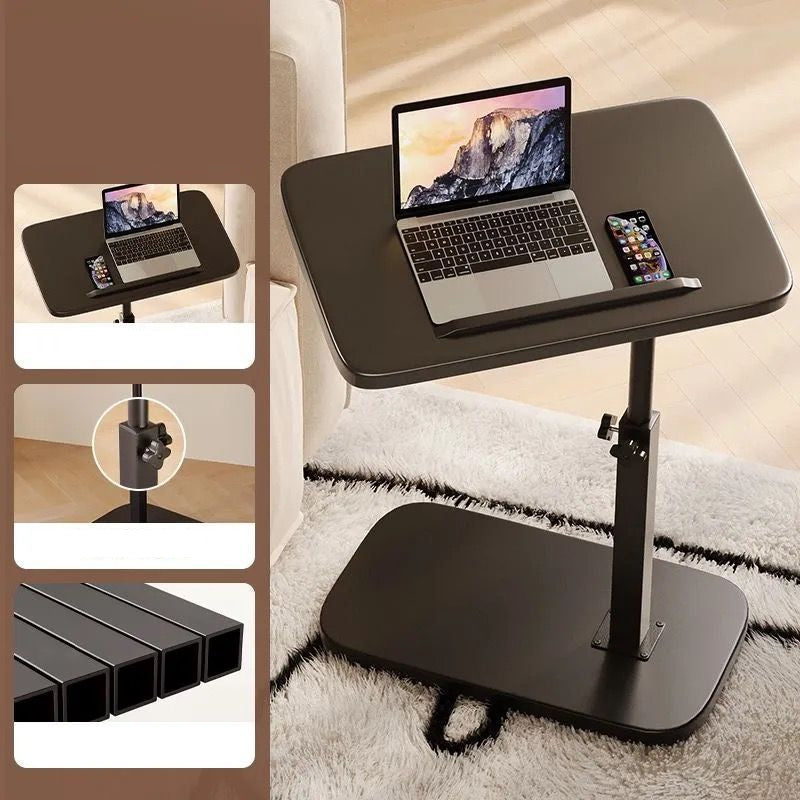 Table d'appoint réglable avec roulettes | Table pour ordinateur portable/lit réglable en hauteur et en inclinaison | Design en C gain de place pour canapé et lit | Facile à déplacer