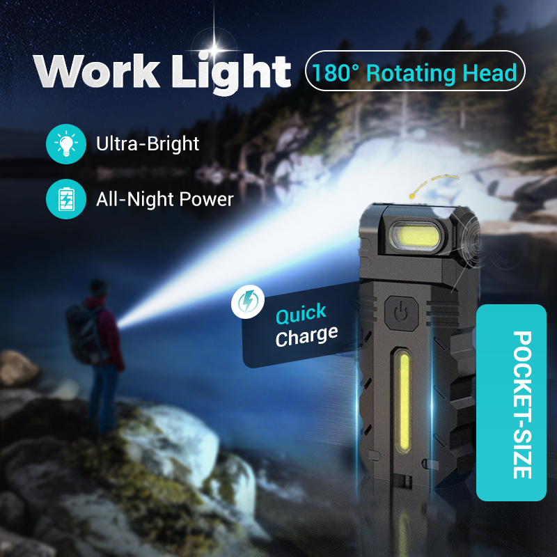 💥Lampe de travail LED avec tête rotative à 180°