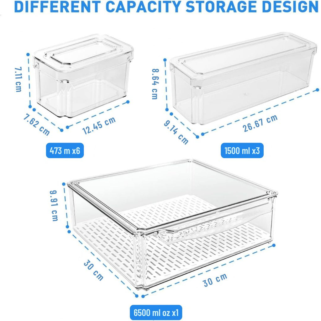 Set d'organisateurs empilables pour réfrigérateur de 10 - FridgeMaster