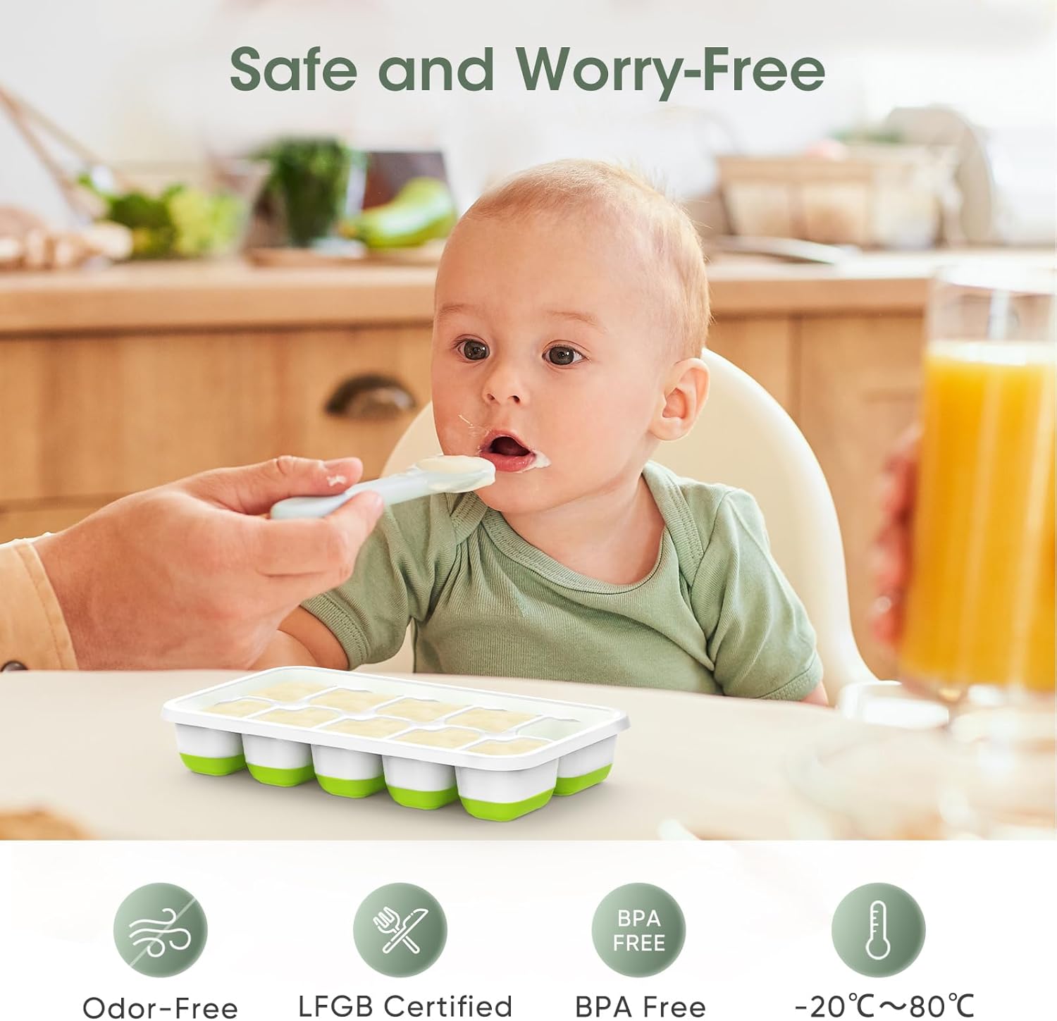 Bacs à Glace en Silicone Empilables avec Boîte de Rangement