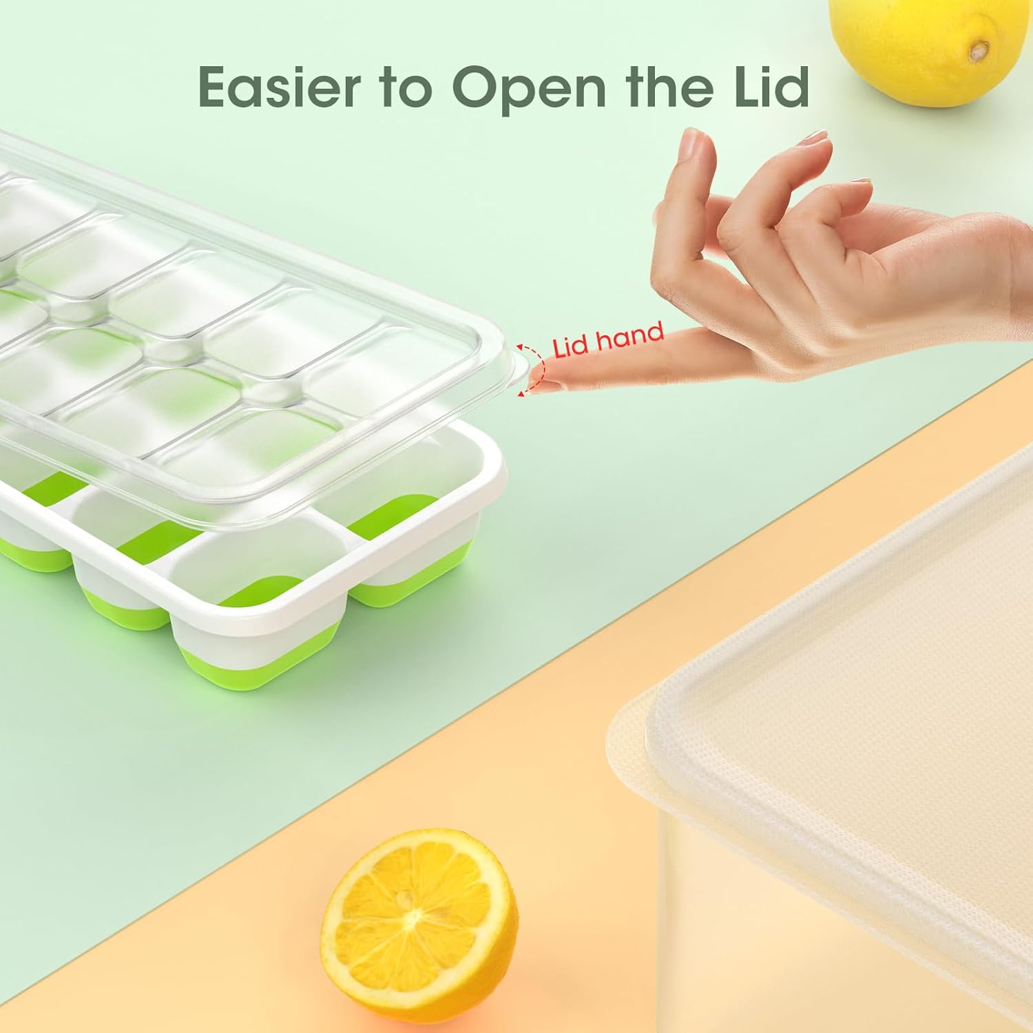 Bacs à Glace en Silicone Empilables avec Boîte de Rangement