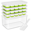 Bacs à Glace en Silicone Empilables avec Boîte de Rangement