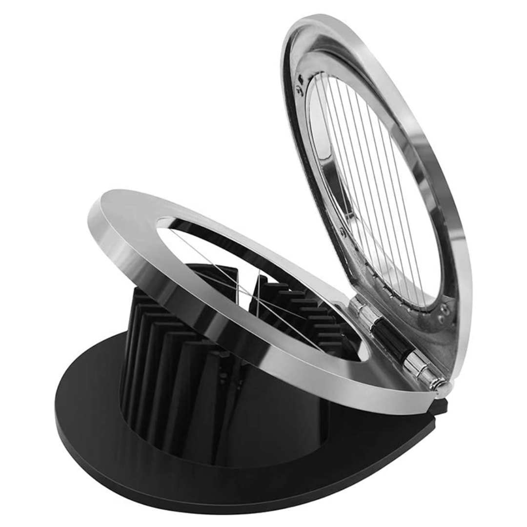 Trancheur à œufs en acier inoxydable – 3 styles de découpe pour une préparation rapide !