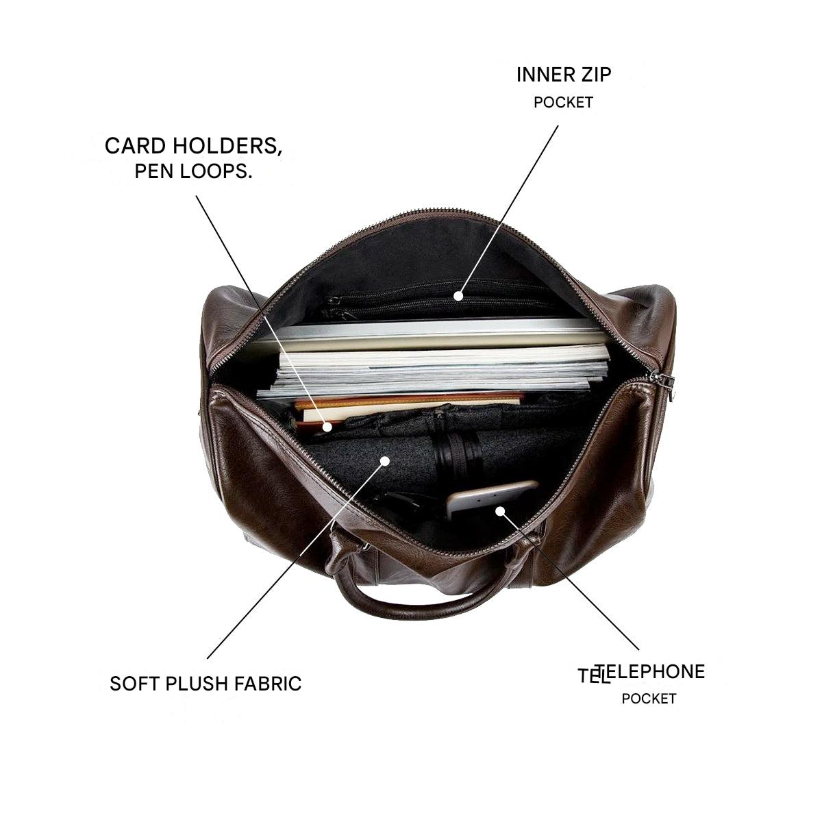 Grand sac de voyage en cuir – Sac à main léger et durable