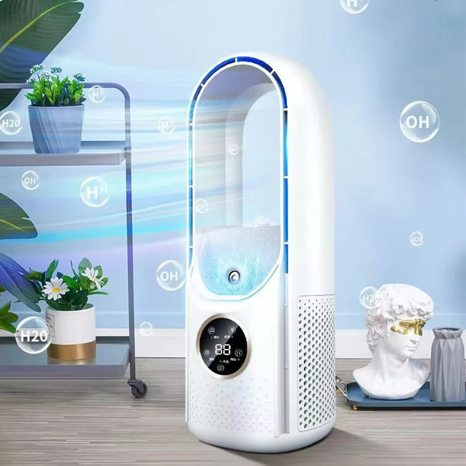 Refroidisseur d'air sans pale silencieux avec 6 vitesses et humidificateur
