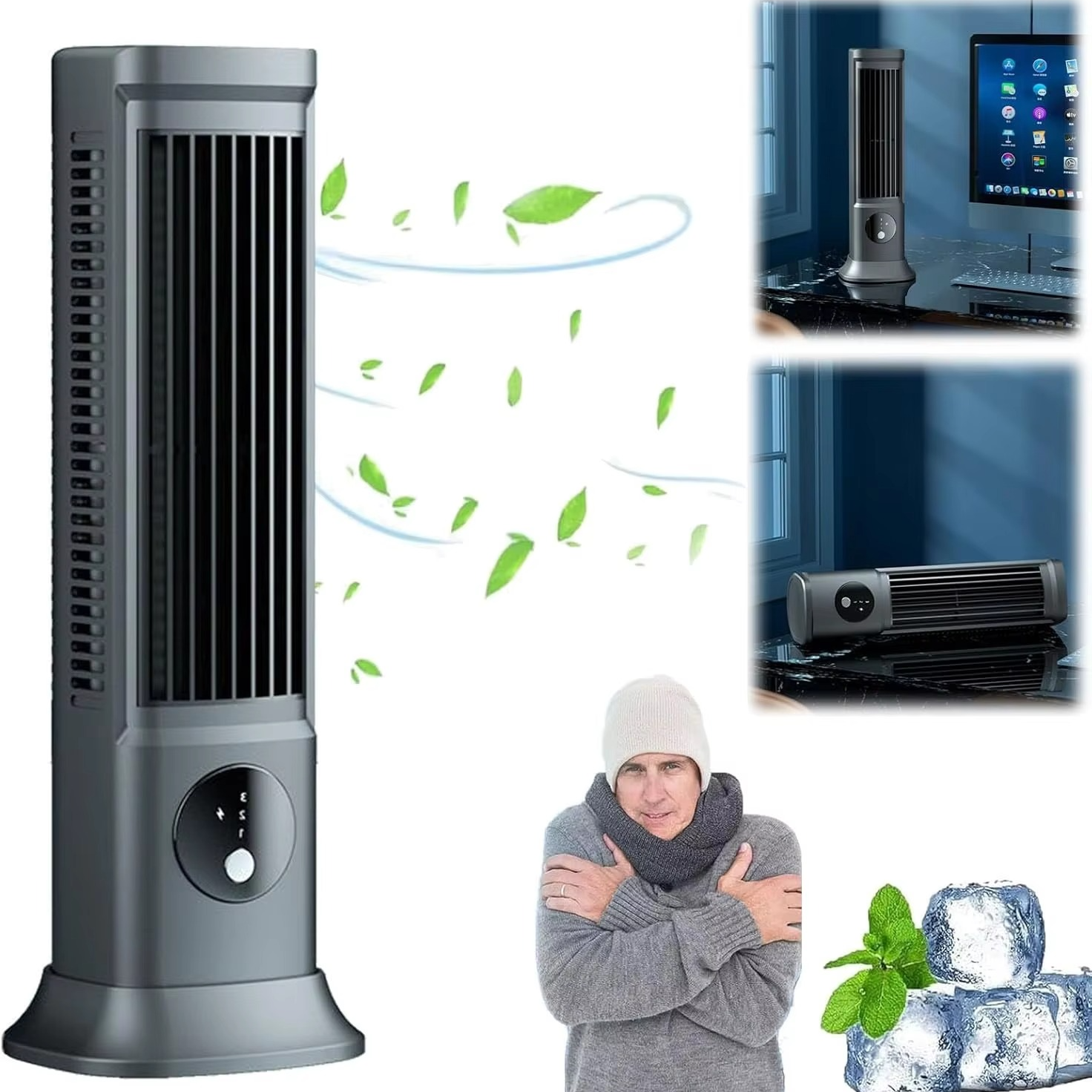 Climatiseur Portable Compact Silencieux avec 3 Vitesses