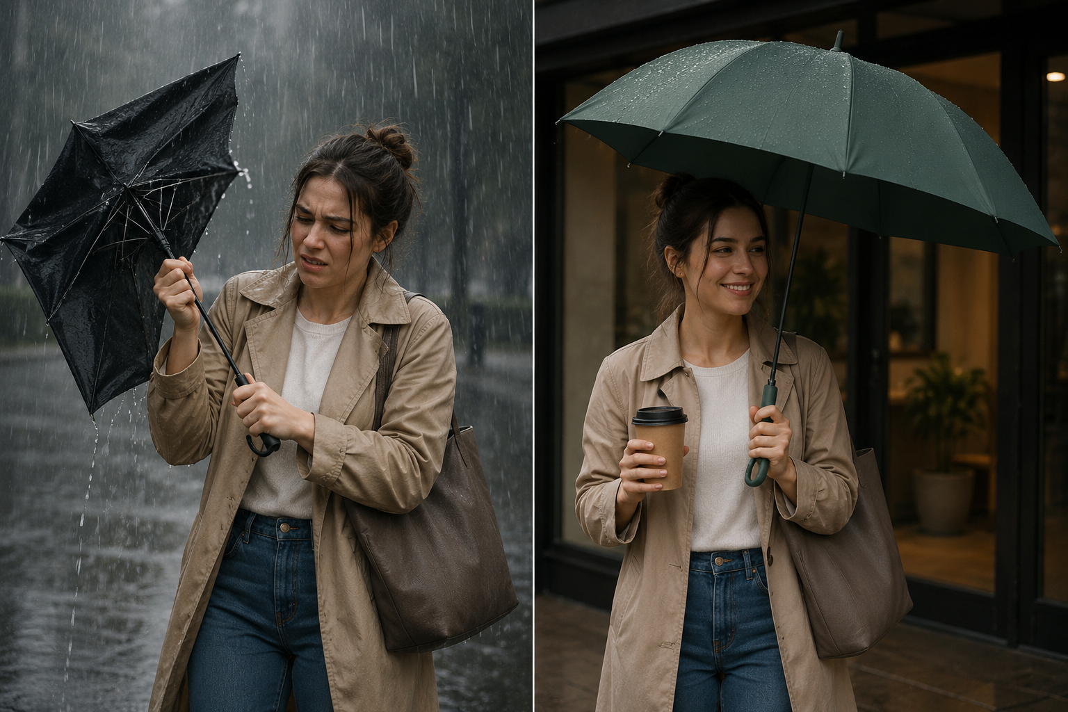STORMLOCK - Parapluie automatique coupe-vent avec structure à 8 baleines et protection UV conçu pour une résistance aux intempéries et une commodité de voyage au quotidien
