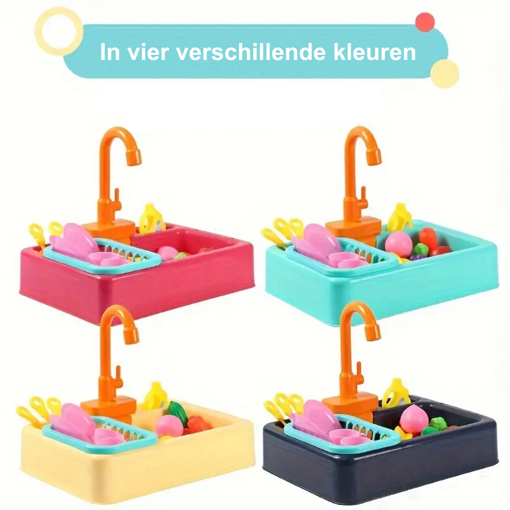 Mini Chef Évier Set de Jeu – Avec Robinet Fonctionnel et Légumes en Jouet