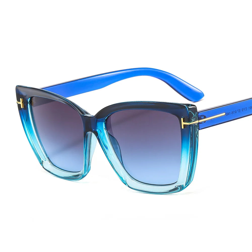 Lunettes de soleil élégantes en forme d'œil de chat avec protection UV et dégradé - VueLuxe