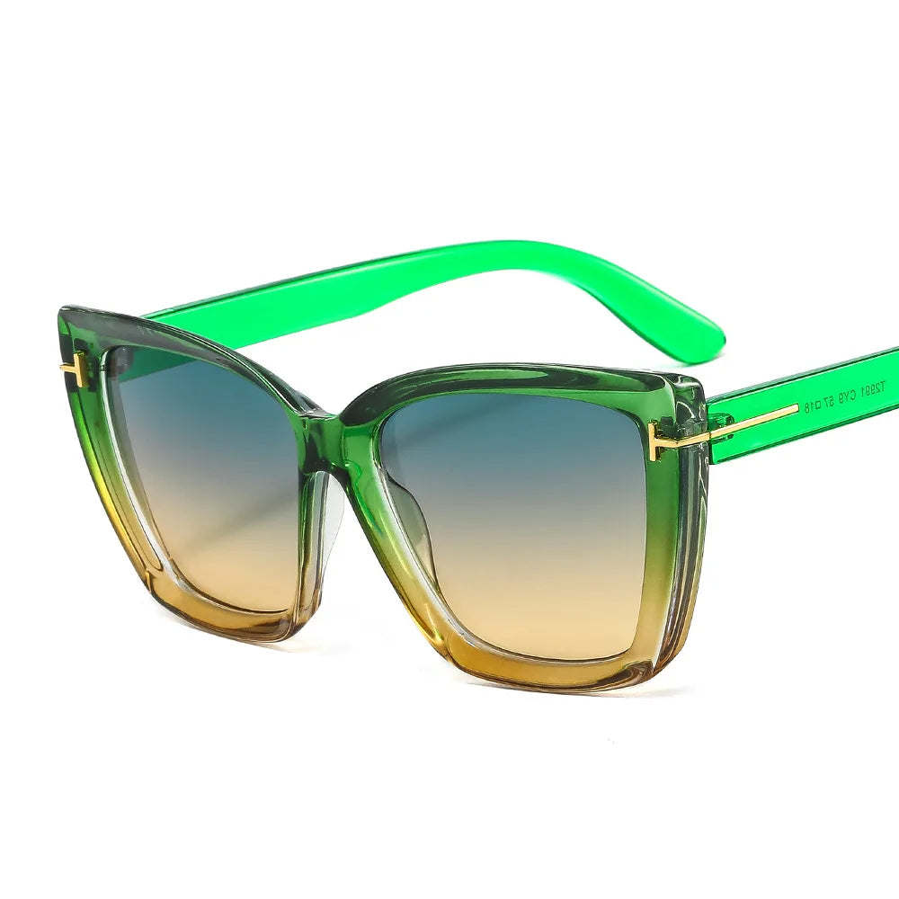 Lunettes de soleil élégantes en forme d'œil de chat avec protection UV et dégradé - VueLuxe