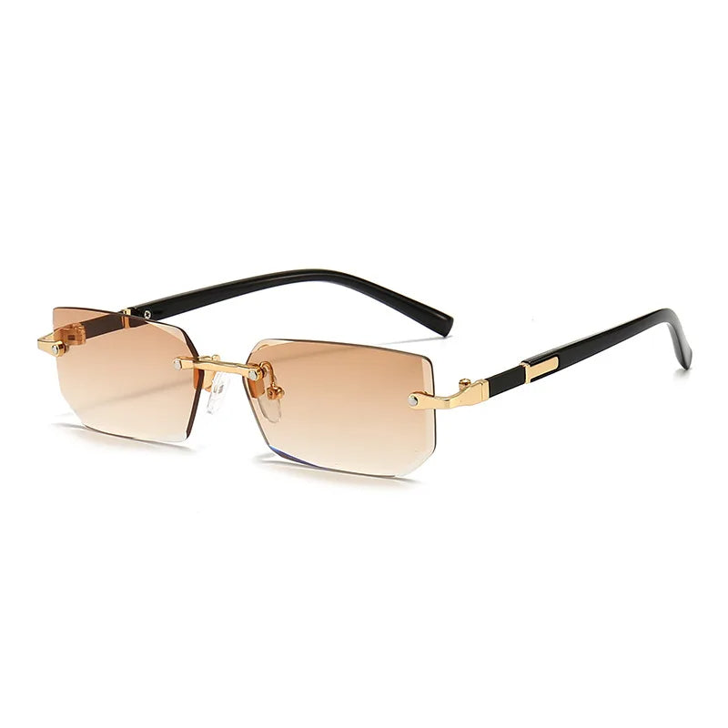 Lunettes de soleil rectangulaires élégantes sans monture pour femmes - KlaraView