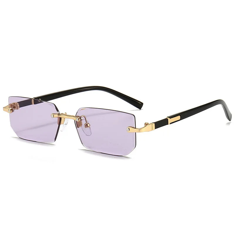 Lunettes de soleil rectangulaires élégantes sans monture pour femmes - KlaraView