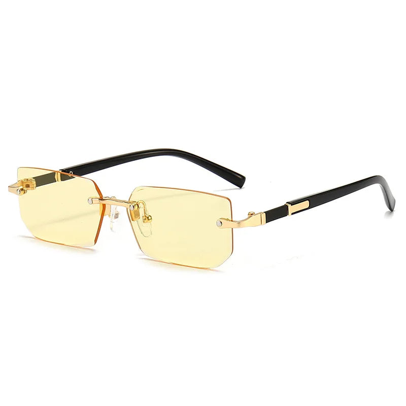 Lunettes de soleil rectangulaires élégantes sans monture pour femmes - KlaraView