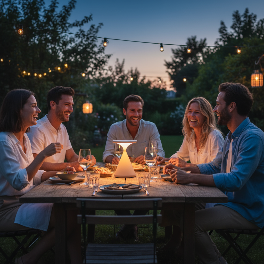 Lampe de table sans fil avec design en sablier – lampe LED dimmable