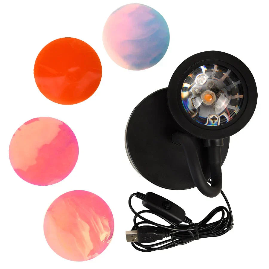 Lampe de coucher de soleil avec 4 couleurs - GlowSphere