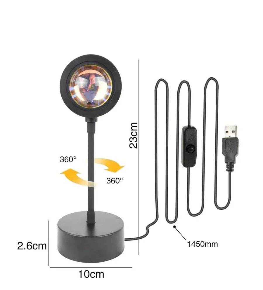 Lampe de coucher de soleil avec 4 couleurs - GlowSphere