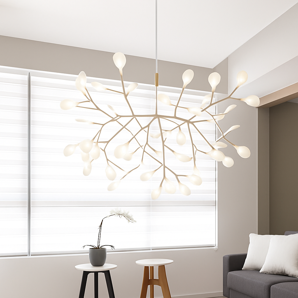 Suspension design moderne LED arbre couleur cuivre ou noir Maison