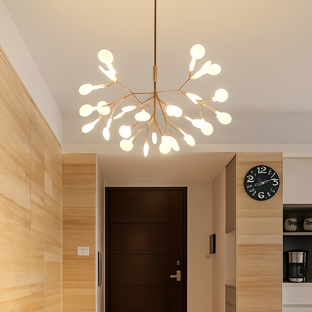 Suspension design moderne LED arbre couleur cuivre ou noir Maison