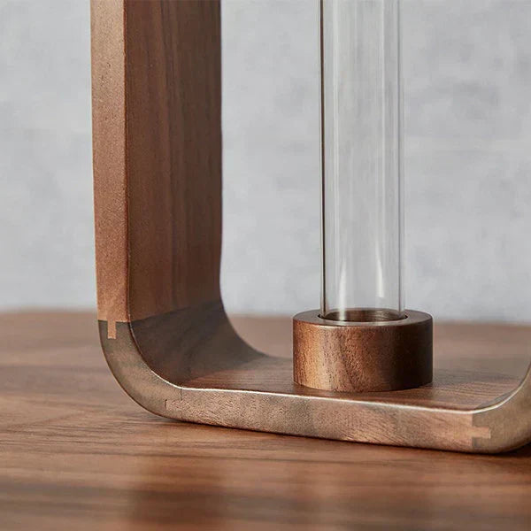 Vase en Verre avec Support en Bois pour Boutures