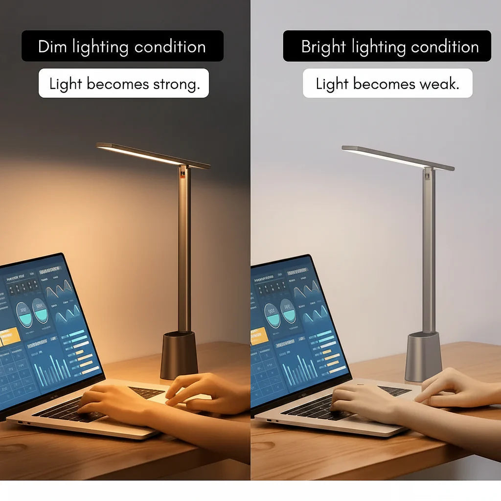FOLDLITE – Lampe de bureau LED intelligente et pliable avec batterie et fonction dimmable