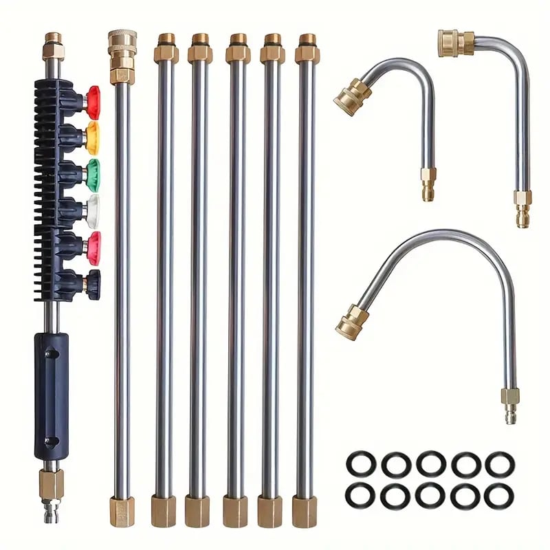 Ensemble de Buse Télescopique pour Nettoyeur Haute Pression - 4000 PSI, Nettoyage de Gouttières et de Toits