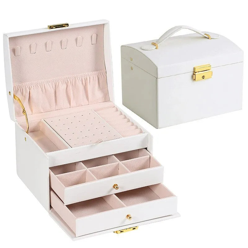 Boîte à Bijoux à Trois Couches | Rangement Organisé